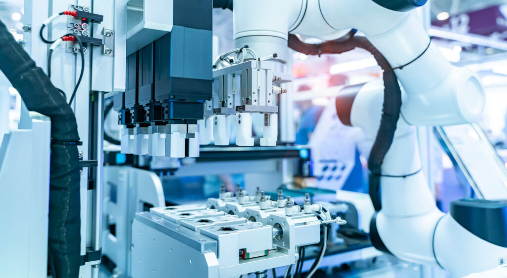 Arm of robotic fixture with test tube sampling